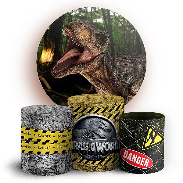KIT Redondo e Trio - Jurassic World - Sublimado 3D
