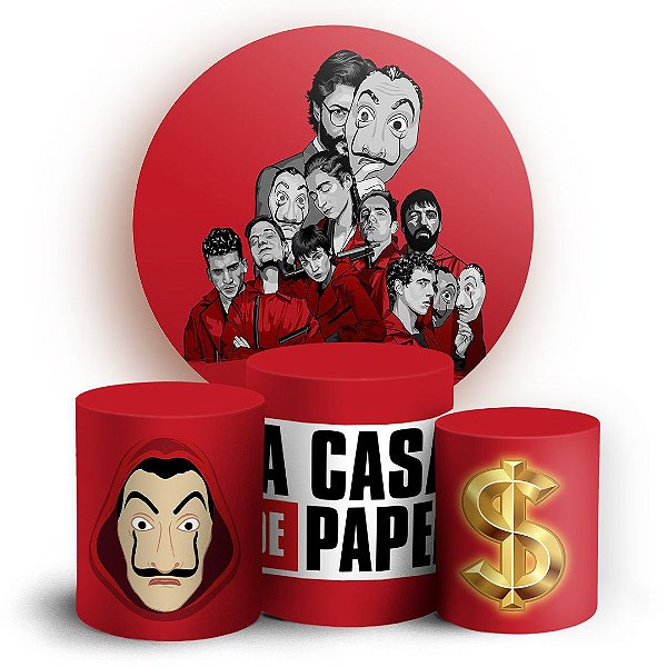 KIT Redondo e Trio - La Casa de Papel - Sublimado 3D