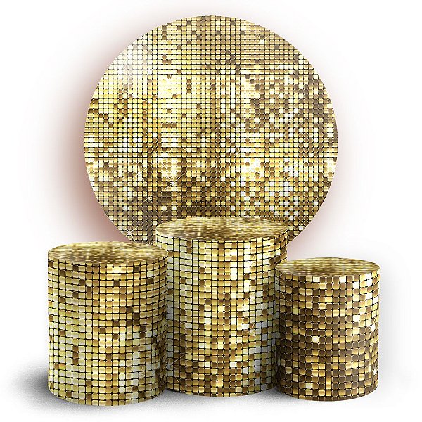 KIT Redondo e Trio - Lantejoulas - Sublimado 3D