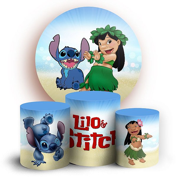 KIT Redondo e Trio - Lilo e Stitch - Sublimado 3D