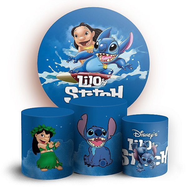 KIT Redondo e Trio - Lilo e Stitch - Sublimado 3D