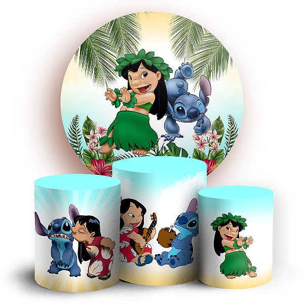 KIT Redondo e Trio - Lilo e Stitch - Sublimado 3D