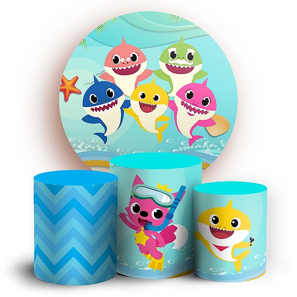 KIT Redondo e Trio - Baby Shark - Sublimado 3D