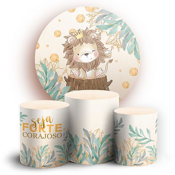 KIT Redondo e Trio - Leãozinho - Sublimado 3D