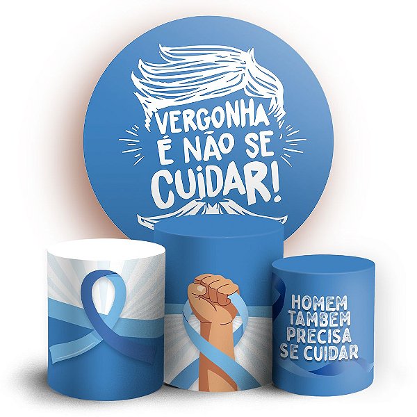 KIT Redondo e Trio -  Novembro Azul - Sublimado 3D