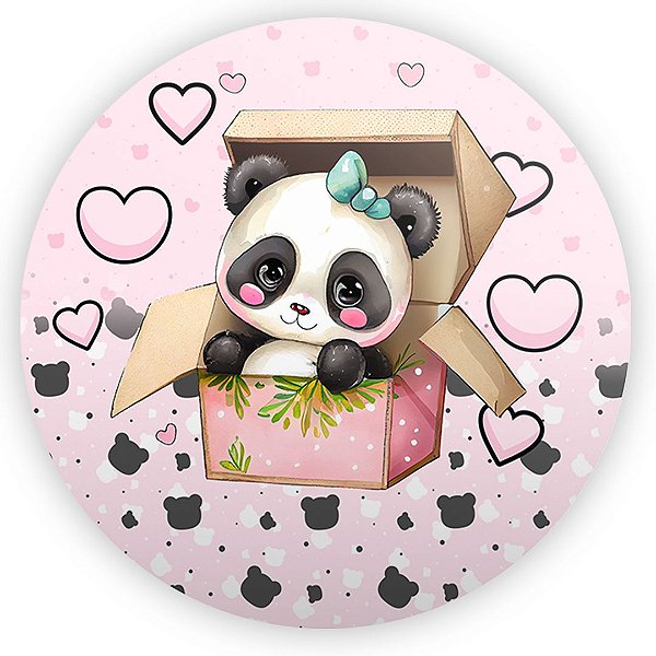 Painel Redondo - Panda Rosa - Sublimado 3D