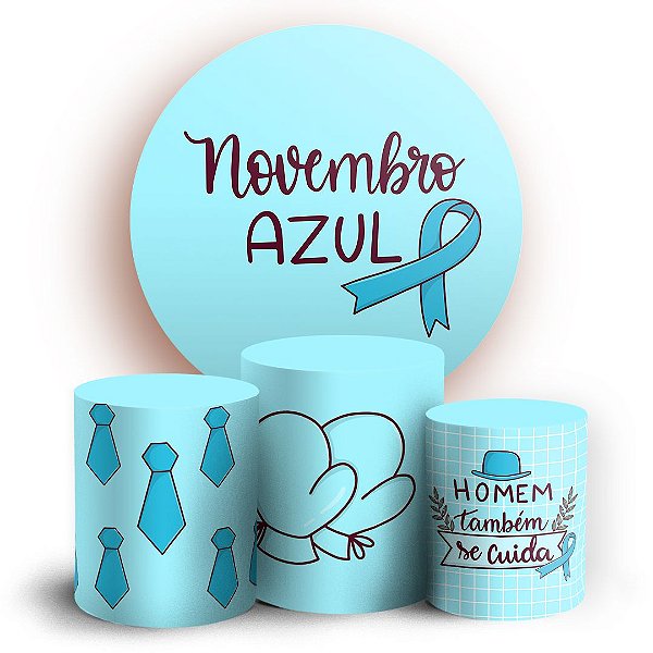 KIT Redondo e Trio -  Novembro Azul - Sublimado 3D