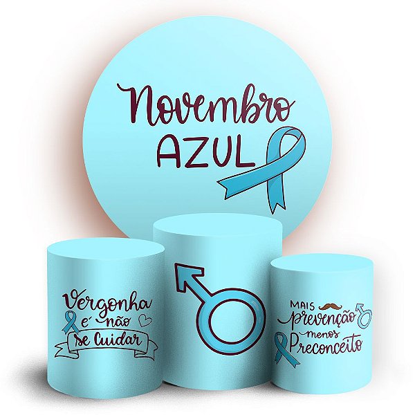 KIT Redondo e Trio -  Novembro Azul - Sublimado 3D