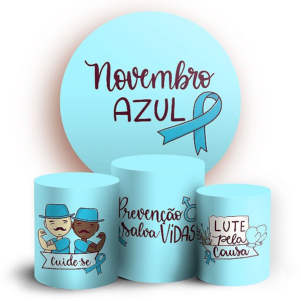 KIT Redondo e Trio -  Novembro Azul - Sublimado 3D