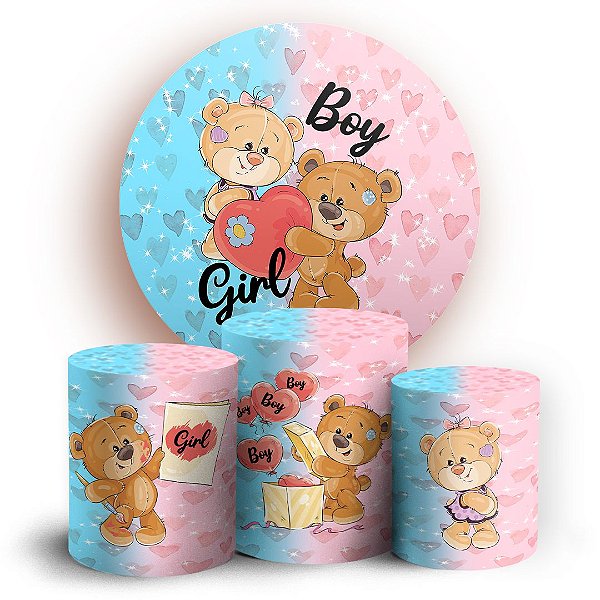 KIT Redondo e Trio -  Ursinhos - Sublimado 3D