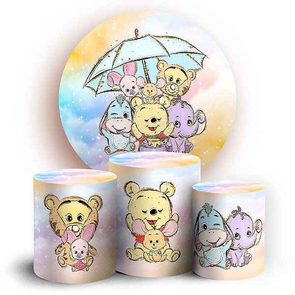 KIT Redondo e Trio -  Ursinho Pooh - Sublimado 3D