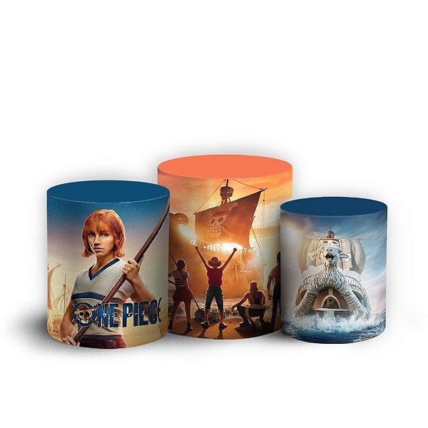 Trio Cilindro - One Piece Serie - Sublimado 3D + Elástico