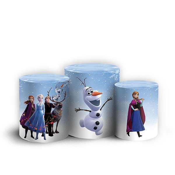 Capas Trio Cilindro Sublimado Vest Facil - Frozen