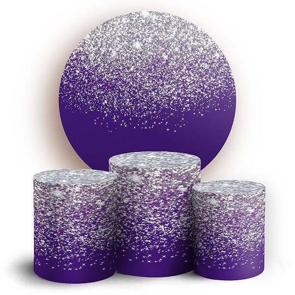 KIT Redondo e Trio - Glitter Roxo - Sublimado 3D