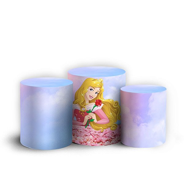 Capas Trio Cilindro Sublimado Vest Facil - Aurora Princesa Aurora Bela Adormecida