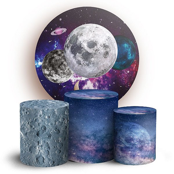 KIT Redondo e Trio - Galáxia - Sublimado 3D