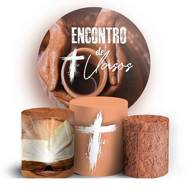 Capas Painel Redondo e Trio Cilindro Sublimado - Evangelico