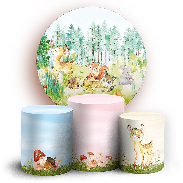 KIT Redondo e Trio - Bosque - Sublimado 3D
