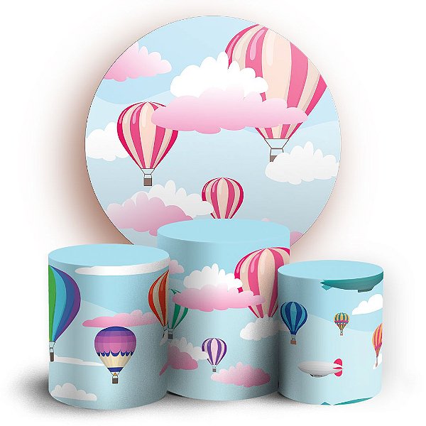 KIT Redondo e Trio - Baloes - Sublimado 3D