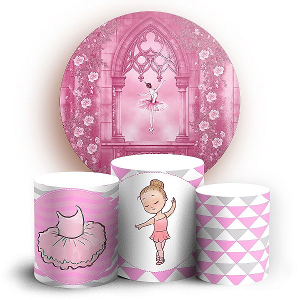 KIT Redondo e Trio - Bailarina - Sublimado 3D