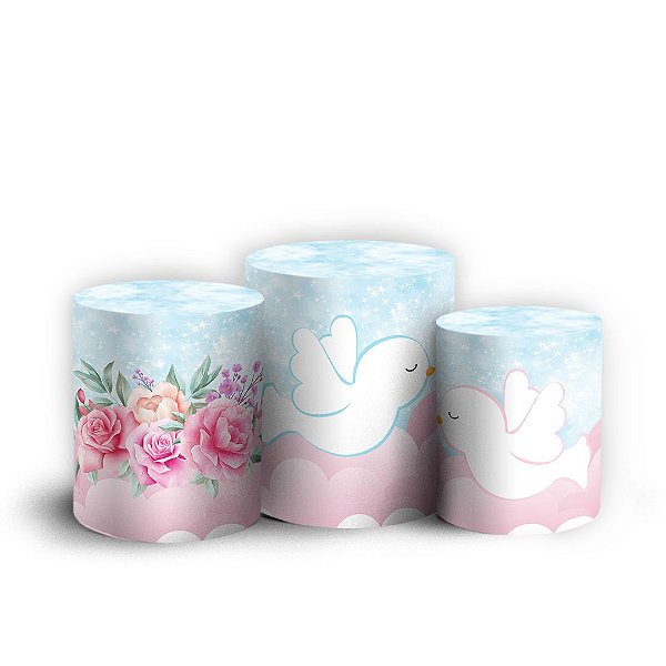 Trio Cilindro - Virgem Maria Cute - Sublimado 3D + Elástico