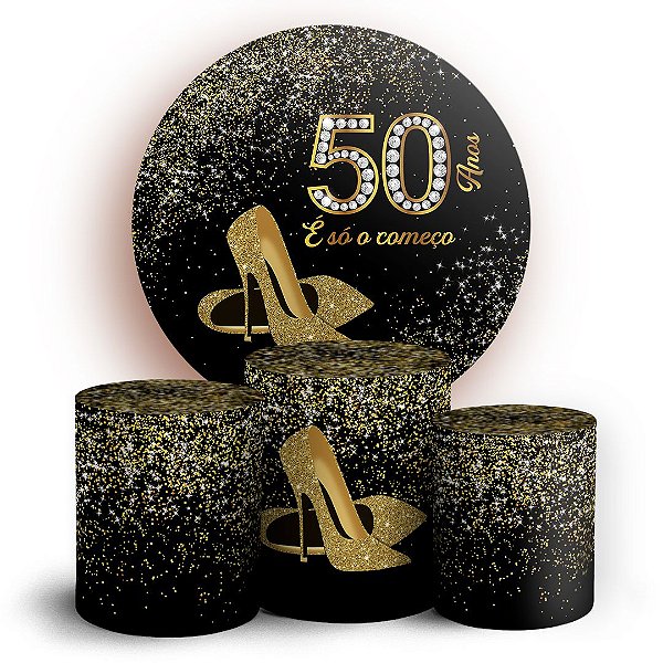 Capas Painel Redondo e Trio Cilindro Sublimado - 50 Anos