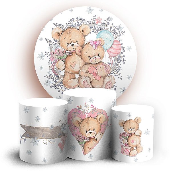 KIT Redondo e Trio - Ursinhos - Sublimado 3D