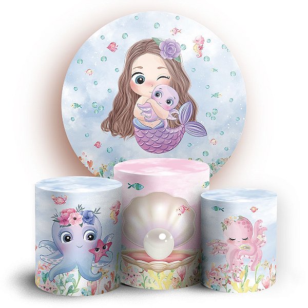 KIT Redondo e Trio - Sereia - Sublimado 3D