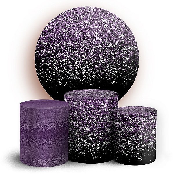 KIT Redondo e Trio - Glitter Lilás - Sublimado 3D