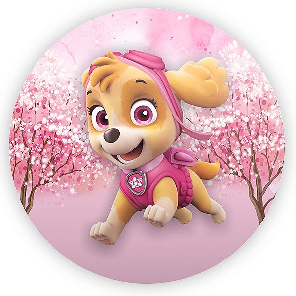 Painel Redondo - Patrulha Canina Skye - Sublimado 3D