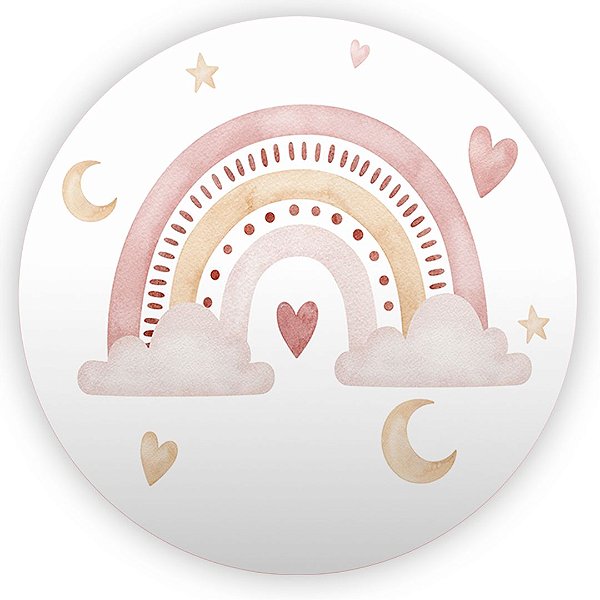 Painel Redondo - Arco Iris Bohos - Sublimado 3D