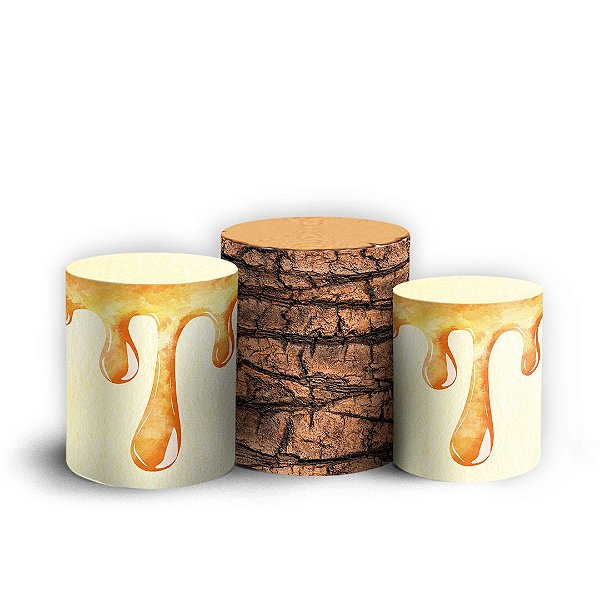 Trio Cilindro - Ursinho Pooh - Sublimado 3D + Elástico