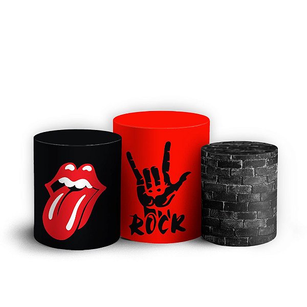 Capas Trio Cilindro Sublimado Vest Facil - Rock Roll