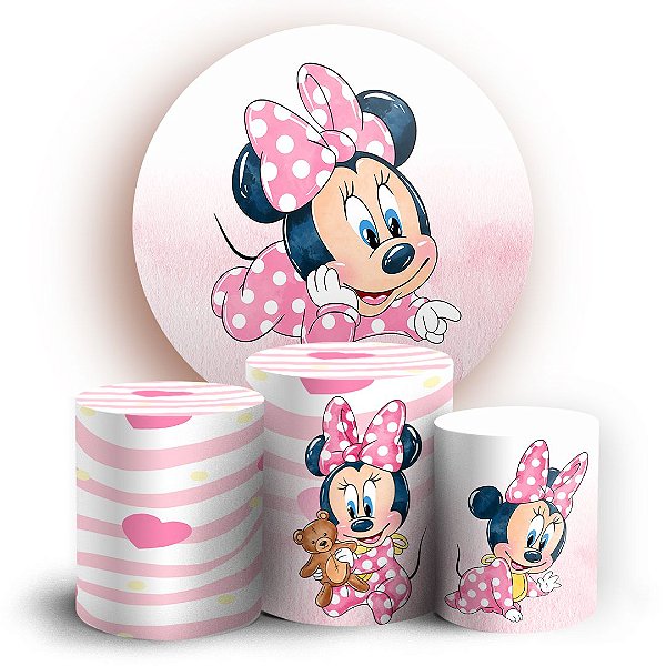 KIT Redondo e Trio - Minnie Baby - Sublimado 3D