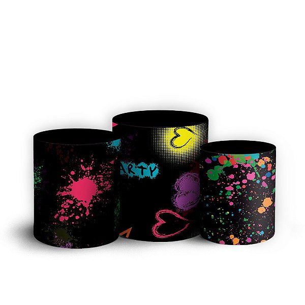 Capas Trio Cilindro Sublimado Vest Facil - Neon