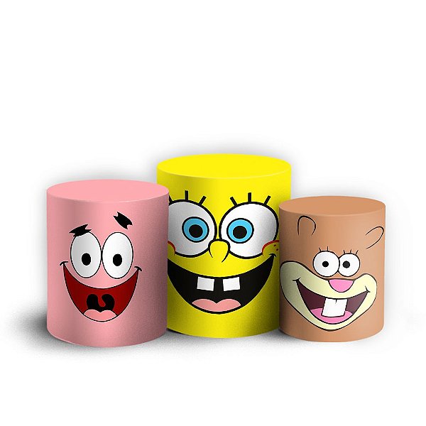 Capas Trio Cilindro Sublimado Vest Facil - Bob Esponja