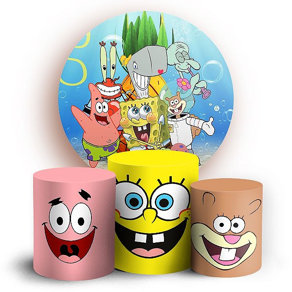KIT Redondo e Trio - Bob Esponja - Sublimado 3D