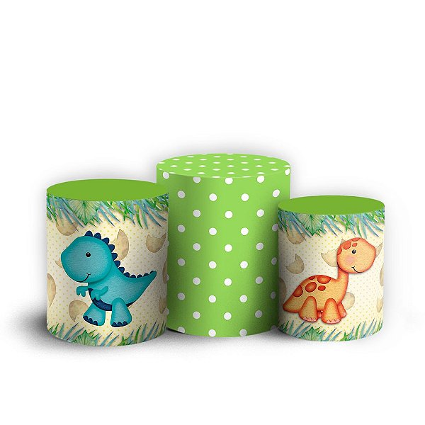 Capas Trio Cilindro Sublimado Vest Facil - Dinossauro