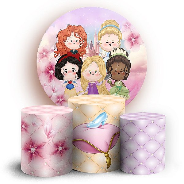 KIT Redondo e Trio - Princesas - Sublimado 3D