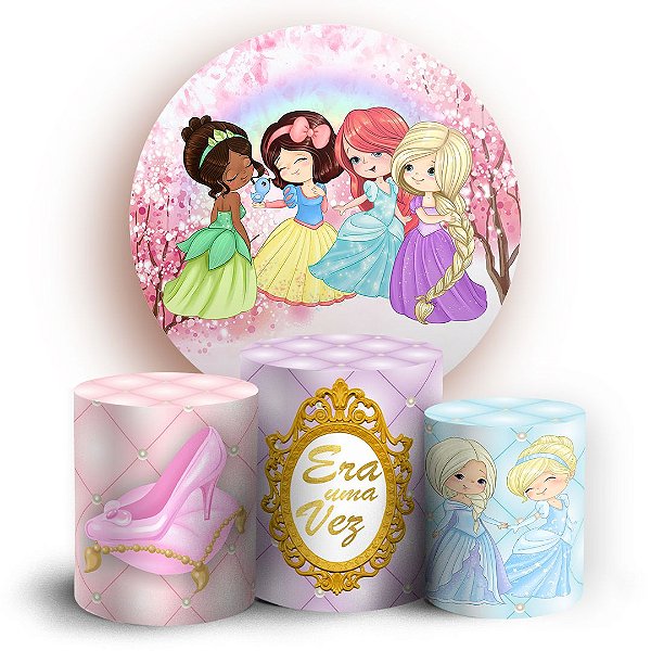 KIT Redondo e Trio - Princesas - Sublimado 3D