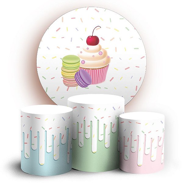 KIT Redondo e Trio - Doces - Sublimado 3D