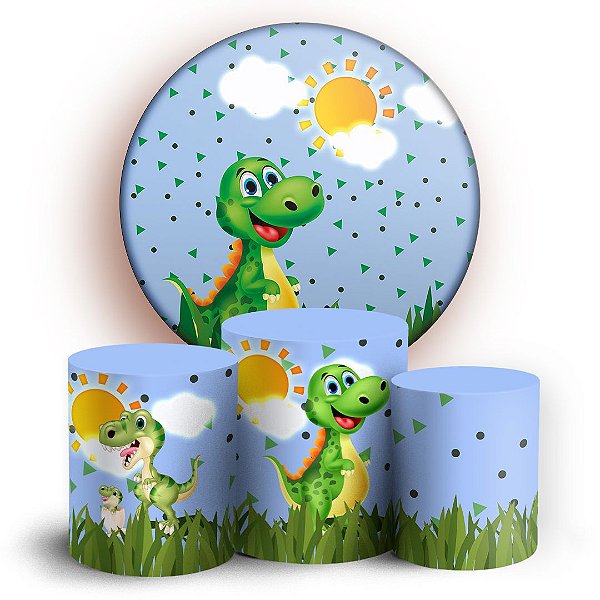 KIT Redondo e Trio - Dinossauro - Sublimado 3D
