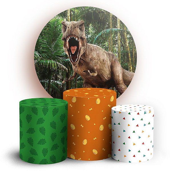 KIT Redondo e Trio - Dinossauro - Sublimado 3D