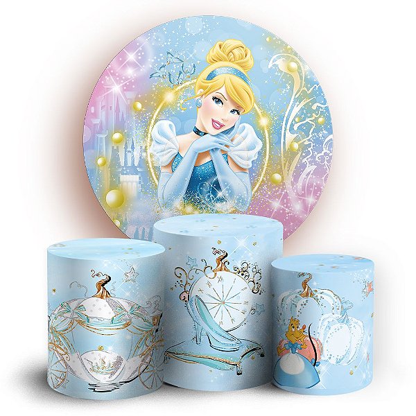 KIT Redondo e Trio - Cinderela - Sublimado 3D