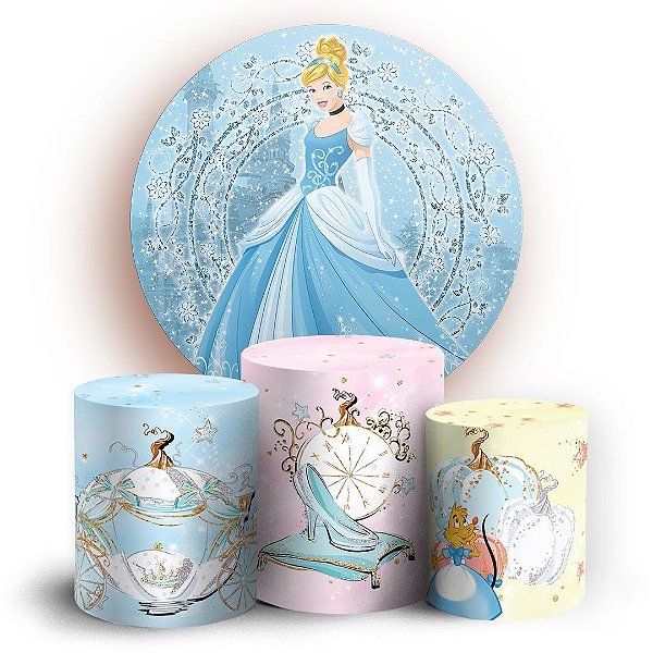 KIT Redondo e Trio - Cinderela - Sublimado 3D