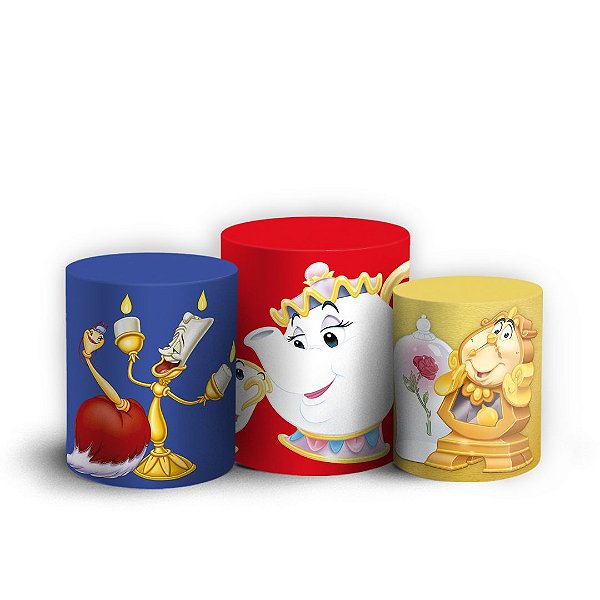 Capas Trio Cilindro Sublimado Vest Facil - Princesa Bela e a Fera