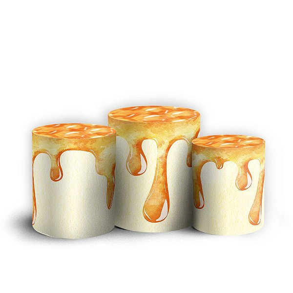 Trio Cilindro - Abelha - Sublimado 3D + Elástico