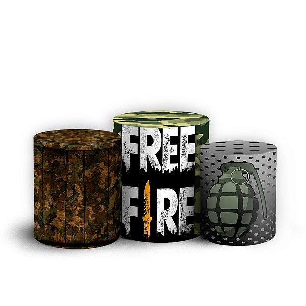 Capas Trio Cilindro Sublimado Vest Facil - Free Fire