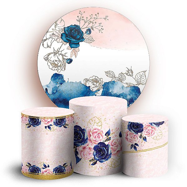 KIT Redondo e Trio - Floral - Sublimado 3D