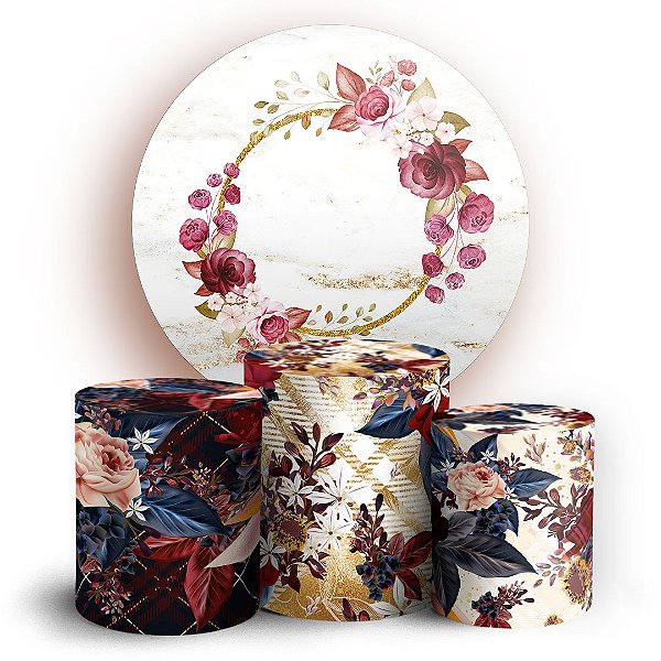KIT Redondo e Trio - Floral - Sublimado 3D
